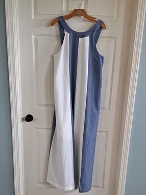 NWT Doe and Rae Classy Colorblock Halter Striped Pockets Sleeveless Maxi Dress
